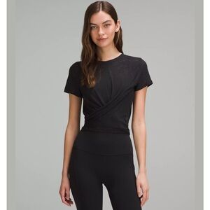 Lululemon Black tie waist shirt -  Size 6